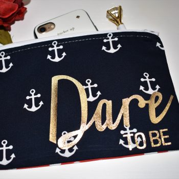 Zipper Pouch: 'Dare to be Different' product image, front