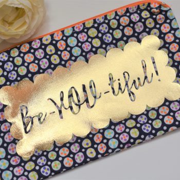 Zipper Pouch: 'Be-YOU-tiful' silhouette product image, front